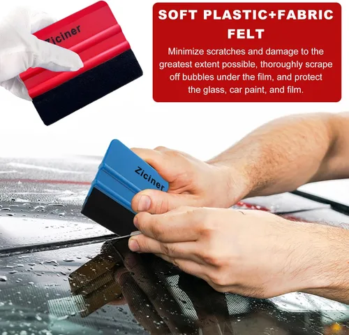Vista 6 de Kit de herramientas de envoltura de vinilo Dickno de 4 piezas con borde de fieltro, herramienta de envoltura de vinilo para auto, kit de tintado