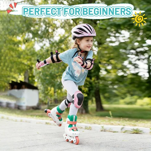 Vista 6 de SKT HP Patines en línea ajustables para niños de 3 a 8 años, patines ultraligeros para principiantes para niños y niñas, patines en línea pintables
