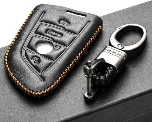 Vista 4 de Vitodeco Funda de llave inteligente de cuero compatible con BMW Serie 2, 3, 5, 6, 7 M, X1, X3, X4, X5, X6, X7 2014-2022