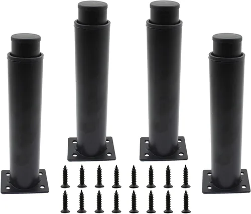 Vista 9 de Paquete de 4 patas ajustables para muebles, patas de soporte de acero inoxidable, patas de repuesto resistentes para sofá, mueble de TV, sofá, mesa