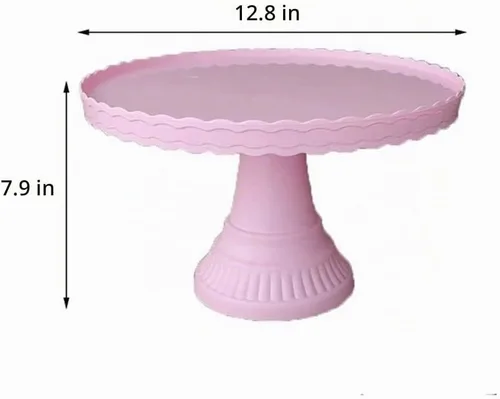Vista 2 de Bandeja para postres Soporte de pastel de plástico para tartas, bandeja de escritorio, fiesta, boda, decoración de postres (azul)