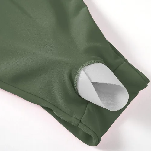 Vista 5 de OMKAGI Conjunto de bikini de cintura alta con corte de un hombro para mujer, traje de baño de 2 piezas