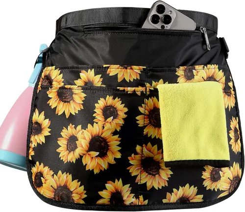 Vista 14 de Bafelia Delantal Organizador de Limpieza de Tamaño Pequeño para Mujeres con 5 Bolsillos, Suministros de Limpieza Profesionales Impermeables