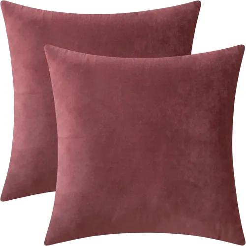 Vista 9 de Juego de 2 fundas de almohada de terciopelo para sofá y cama, 18 x 18 pulgadas, color aguamarina