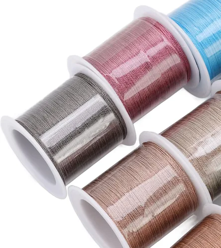 Vista 8 de Cordón de poliéster con hilo de cuentas de 0.016 in, 20 rollos de 164.0 ft cada uno para hacer joyas, pulseras, collares, manualidades, cuerda