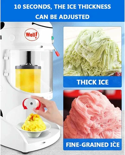 Vista 6 de Máquina de hielo de granizado de dibujos animados, Trituradora de hielo comercial, Máquina de hielo afeitado eléctrico Máquina de hielo de nieve