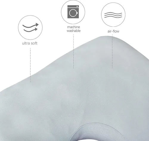 Vista 4 de Funda de almohada de embarazo en forma de U 100% algodón (solo funda de almohada), funda de repuesto súper suave que se adapta a la mayoría