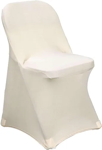 Vista 7 de Efavormart - Funda para silla plegable elástica de elastano, ajustable, para cenas, eventos, bodas, fiestas, banquetes, catering, color beige