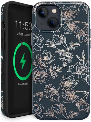 Vista 31 de VELVET CAVIAR Funda para iPhone 13 con estampado de leopardo y guepardo negro, compatible con MagSafe, probada en caídas de 10 pies