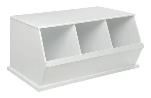 Vista 14 de Badger Basket Organizador apilable de almacenamiento de juguetes de tres cubos - gris