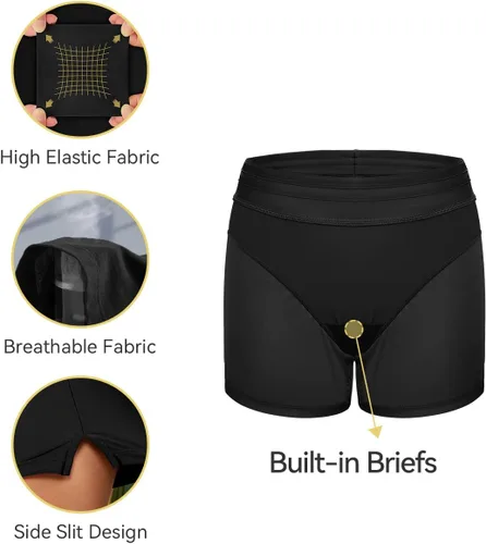 Vista 5 de SHEKINI Pantalones cortos de playa para mujer, tankini con forro