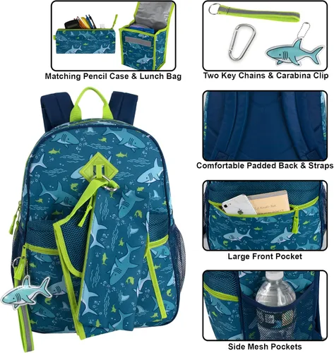 Vista 2 de Trail maker Mochila 6 en 1 para niño con bolsa de almuerzo, estuche para lápices y accesorios