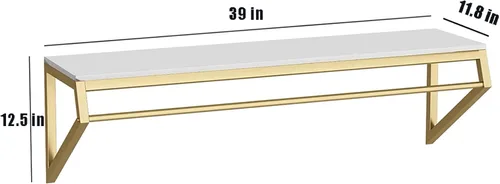 Vista 2 de Modern Simple - Estante de exhibición de metal resistente para hombres y mujeres, perchero de pared con madera, riel para ropa, toallero para colgar