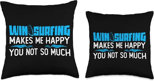 Vista 3 de Windsurfer Windsurfing Windsurf Kitesurfing Motifs Joke Surfer Saying Surfing Windsurfing Throw Pillow, 16x16, Multicolor