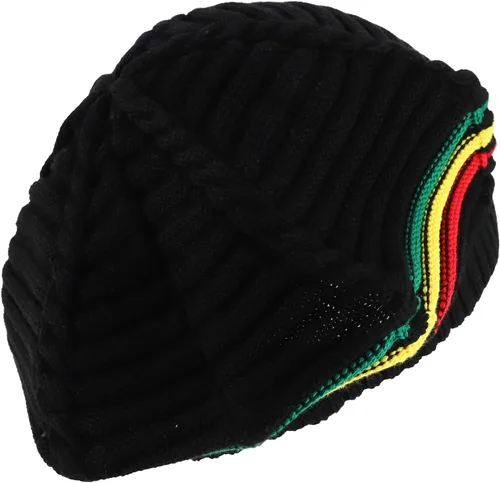 Vista 3 de Dreadlock Deep Shell 100% algodón Jamaica Rasta Slouch Beanie Hat