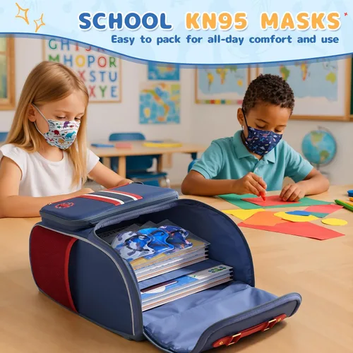 Vista 2 de FENFEN Mascarilla Facial KN95 Desechable para Niños - Mascarillas KN 95 para Niños Tamaño Pequeño Transpirable para Niños Mascarilla KN95 Mascaras