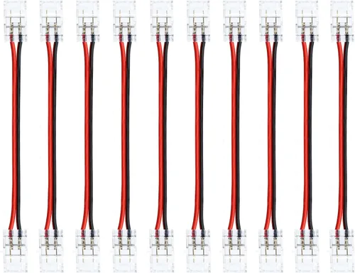 Vista 12 de LightingWill Conectores LED de 2 pines de 0.315 in, 10 unidades DC hembra conector transparente sin soldadura, conector de luz de cinta LED 2