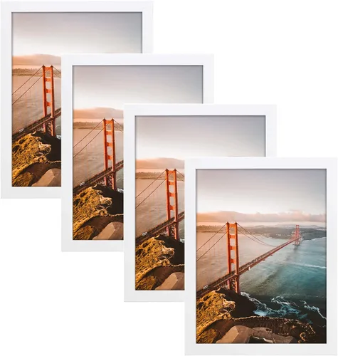 Vista 15 de Golden State Art, Marco de fotos de 8 x 24 pulgadas, madera maciza negra con vidrio templado, marco de 8 x 24 pulgadas para pared de galería