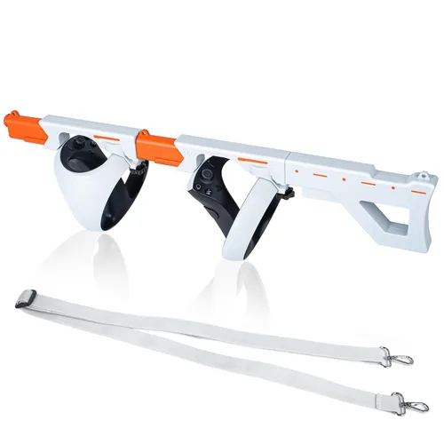 Vista 8 de DEVASO Magnetic VR Gun Stock for PSVR2, 3-in-1 Changing VR Handle Accessories for Playstation VR2, Handle Attachment with Shoulder Straps for