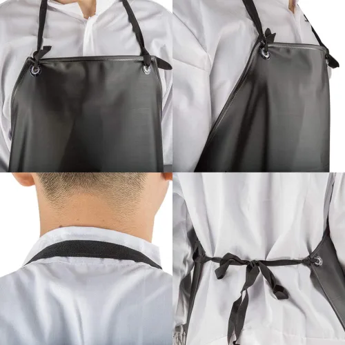 Vista 6 de Delantal de vinilo resistente a productos químicos, delantales de PVC unisex de talla grande para lavavajillas, peluquería de perros, jardinería