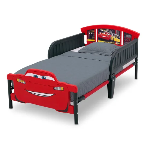 Vista 3 de Delta Children Cama para niños pequeños con pie de cama 3D, Disney/Pixar Cars 3