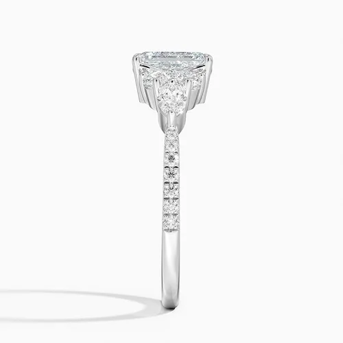 Vista 2 de IGI 1.56Carat Emerald Excellent Cut Four Claw Prongs Lab Created Diamond Engagement Ring With Side Marquise and Round Lab Diamonds In 14k Gold For