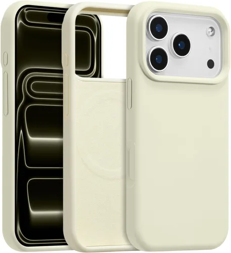 Vista 91 de Funda magnética de silicona para iPhone 13 Pro, color blanco antiguo [Compatible con Magsafe] [Forro de microfibra suave antiarañazos], funda