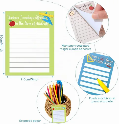 Vista 2 de Pajean 12 blocs de notas para profesores forrados para regalos de regreso a