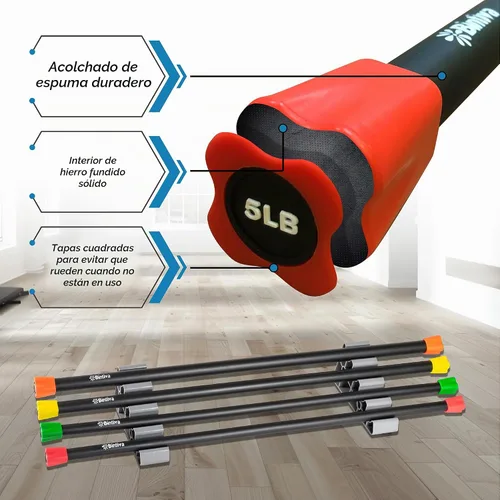 Vista 2 de Weighted Bar Set - Bars for Exercise - Workout Bar - Exercise & Weight Bar