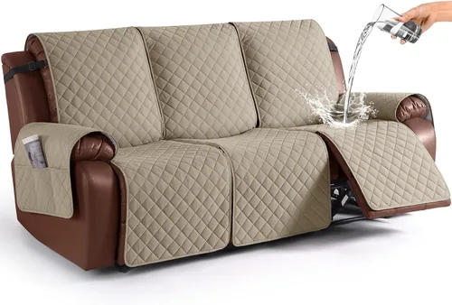 Vista 43 de KinCam Funda impermeable para sofá biplaza reclinable, funda antideslizante para sofá reclinable de 2 asientos, funda de sofá reclinable, protector