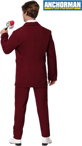 Vista 6 de Disfraz de Anchorman Ron Borgoña de lujo Anchorman traje adulto