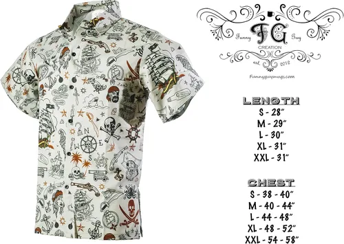 Vista 9 de Funny Guy Mugs Mens Hawaiian Print Button Down Short Sleeve Shirt