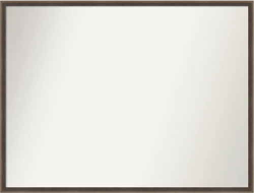 Vista 103 de Amanti Art Brown Bathroom Mirror for Over Sink, 21x33 Custom Made Hardwood Wedge Mocha Rectangle Vanity Mirror, Large Modern Wood Frame, Hangs