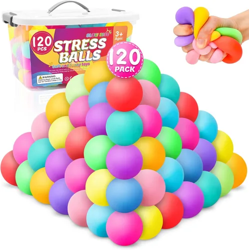 Vista 18 de Paquete de 12 cubos de estrés de aumento lento, bolas de estrés para masa, juguetes para aliviar la ansiedad, cubo suave, juguetes elásticos