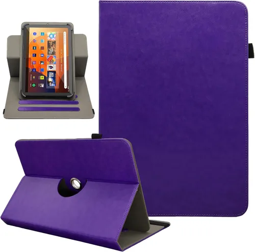 Vista 29 de Funda universal para tablet Android de 10 y 10.1 pulgadas, Dluggs de piel sintética con rotación de 360 grados, soporte multiángulo