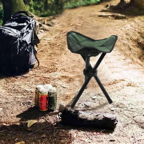 Vista 2 de Taburete plegable trípode al aire libre portátil camping asiento silla de pesca nuevo