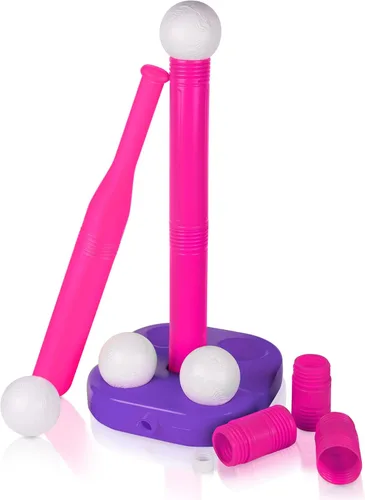 Vista 10 de Liberry Tball Set para niños pequeños con soporte de pelota de altura ajustable, base pesada y bate de béisbol para niños, juguetes deportivos, Verde