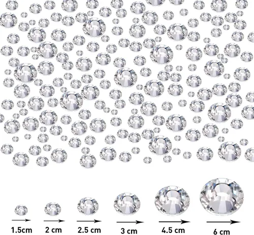 Vista 3 de 4000 unidades de diamantes de imitación termoadhesivos AB transparentes con parte trasera plana, diamantes de imitación de cristal redondos a granel