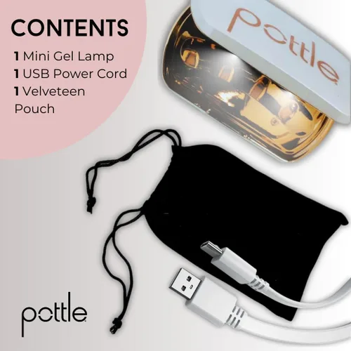 Vista 2 de Pottle - Mini luz UV para uñas, lámpara de uñas UV, luz de uñas para uñas de gel con 2 temporizadores para extensión rápida de uñas, lámpara LED