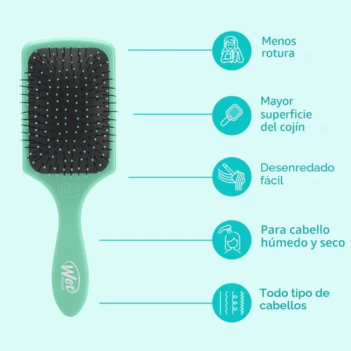 Vista 4 de Wet Brush Cepillo desenredante para el cabello, exclusivo de Amazon, cerdas IntelliFlex ultrasuaves con diseño AquaVent, ideal para tratamiento