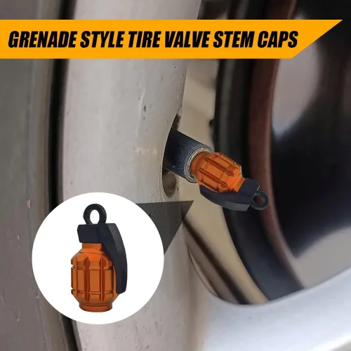 Vista 3 de 4 tapas de vástago de válvula de neumático de automóvil, tapas de vástago de válvula de aluminio, cubiertas universales para tapones de neumáticos