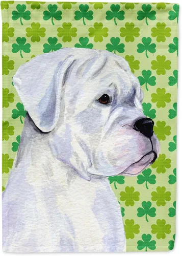 Vista 236 de Caroline's Treasures SS4442GF Affenpinscher Bandera de jardín con retrato de trébol del día de San Patricio para buzón, bandera decorativa