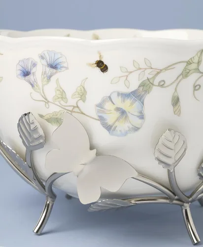 Vista 4 de Lenox Butterfly Meadow - Cuenco decorativo de porcelana para el 25