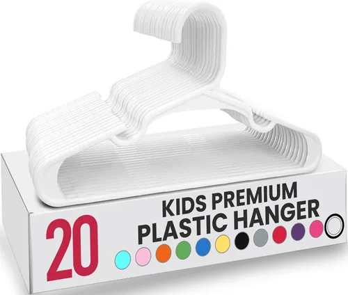 Vista 33 de Utopia Home Paquete de 20 Perchas para Niños - Perchas de Plástico para Bebé de 11.5 Pulgadas para Armario - Perchas para Niños para Ropa y Percha