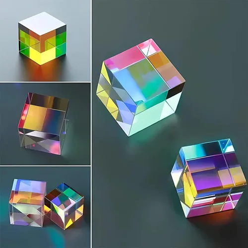Vista 4 de Nuevo cubo de prisma mágico 2023, mini cubo de prisma de cristal K9, cubos de prisma de color arcoíris, atrapa el sol, el cubo original