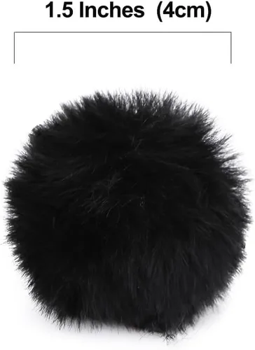 Vista 2 de MIUPOO Bolas de pompones para manualidades, accesorio de disfraz de pompones negros, bolas de pompones para artes y decoración de manualidades