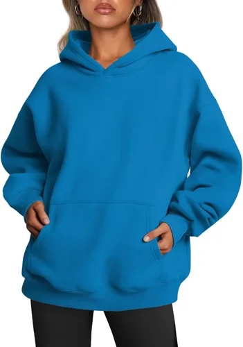 Vista 36 de Trendy Queen Sudaderas con capucha de gran tamaño para mujer, sudaderas de felpa para mujer, suéteres de moda de otoño, suéteres de invierno Lunares