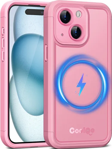 Vista 9 de COOLQO Funda magnética para iPhone 12, doble capa mate resistente a los arañazos, color negro