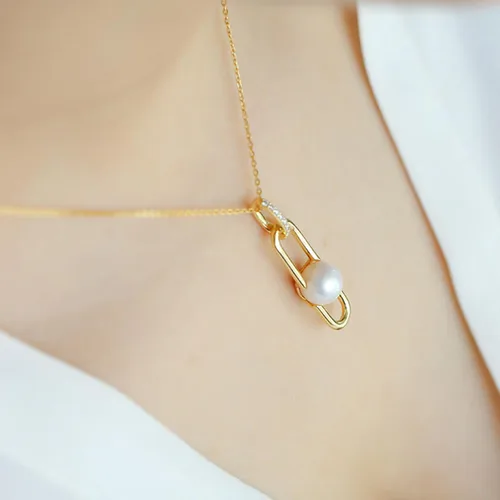 Vista 5 de Collar de perlas, chapado en oro de 18 quilates, delicado collar para mujer, gargantilla de oro ajustable a la moda, joyería personalizada, regalos