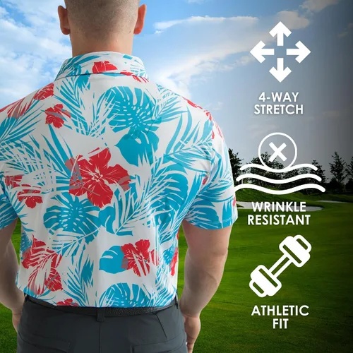 Vista 4 de YATTA GOLF - Camiseta polo de golf de alto rendimiento para hombre
